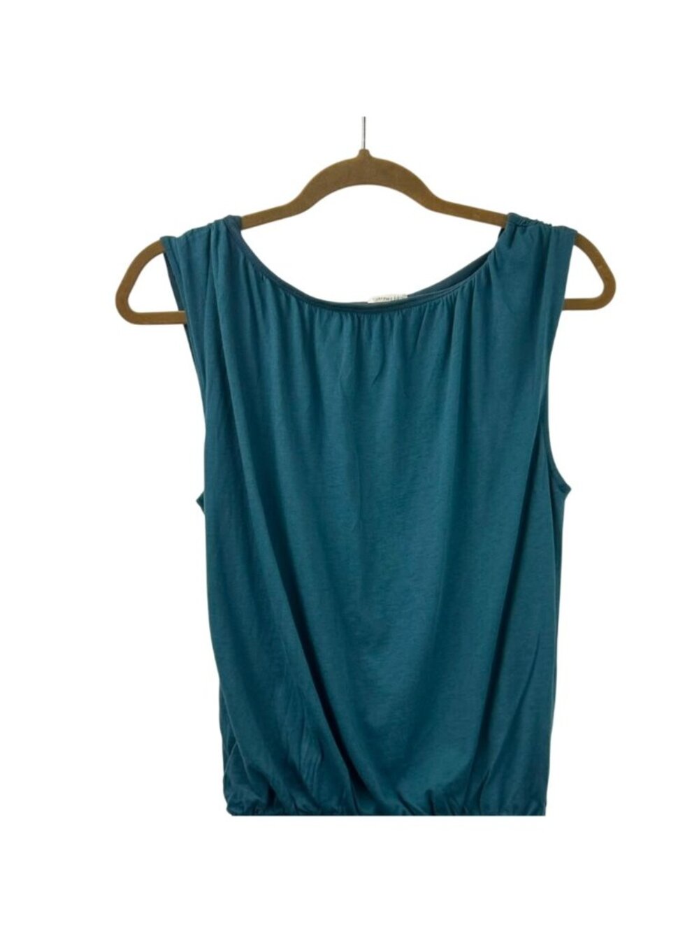 Garnet Hill Blouson Boatneck Knit Dress Women's Medium Teal Blue Organic Cotton - Picture 11 of 16
